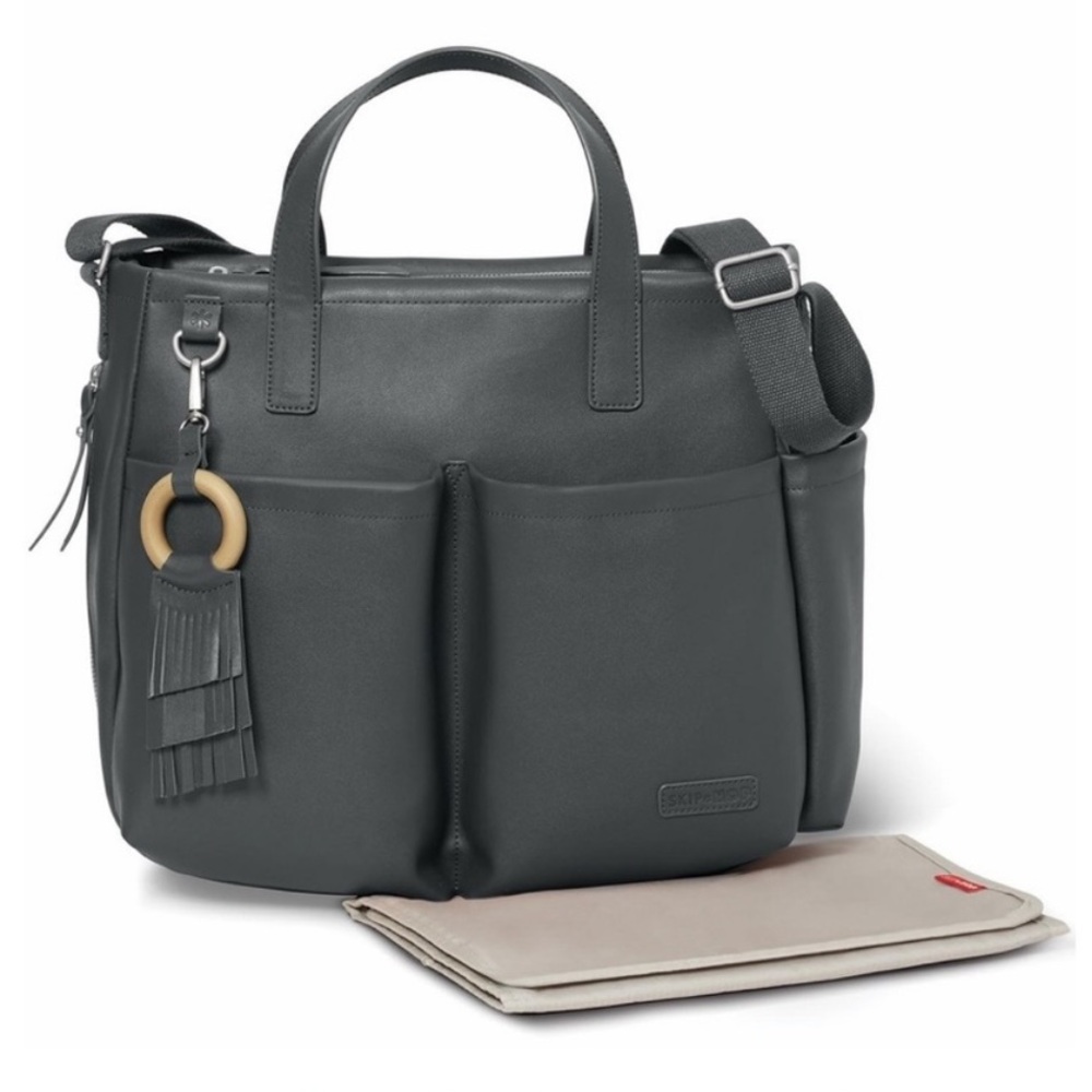 Skip Hop gray Greenwich simply chic tote gray diaper bag